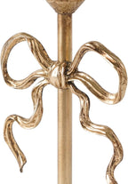 NIKKY HOME Gold Bow Iron Taper Candle Holders Set of 2, Vintage Decorative Tall Candlesticks Centerpieces Decor for Dining Room Table Wedding Party Mantle Fireplace Housewarming Gift