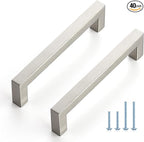 Ravinte 40 Pack Cabinet Handles Square Cabinets Cupboard Handles Brushed Nickel Drawer Pulls Stainless Steel Kitchen Cabinet Pulls Cabinet Hardware Drawer Handles 5 inch Hole Center