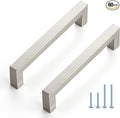 Ravinte 60 Pack Cabinet Handles Square Cabinets Cupboard Handles Brushed Nickel Drawer Pulls Stainless Steel Kitchen Cabinet Pulls Cabinet Hardware Drawer Handles 5 inch Hole Center