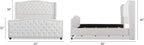 Jennifer Taylor Home Marcella Upholstered Shelter Headboard Bed Set, King, Bright White Polyester