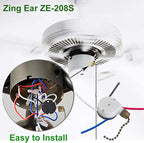 Ceiling Fan Switch Zing Ear ZE-208s E89885 3 Speed 4 Wire Pull Chain Switch with 4 Pre-Installed Wires Replacement Part for Hunter, Hampton Bay, Harbor Breeze Fans (Bronze Chain)