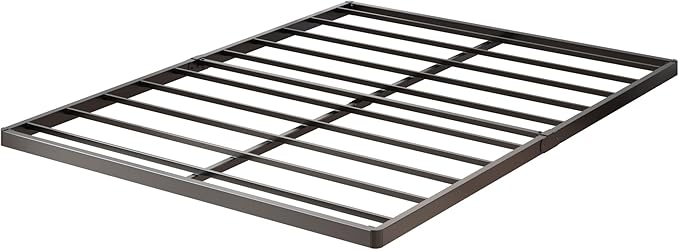 1.6 Inch Bunkie Board Full Low Heavy Duty Metal Box Spring Full Size Bed Base, Sturdy Mattress Foundation, Easy Assembly, Noise Free, Black