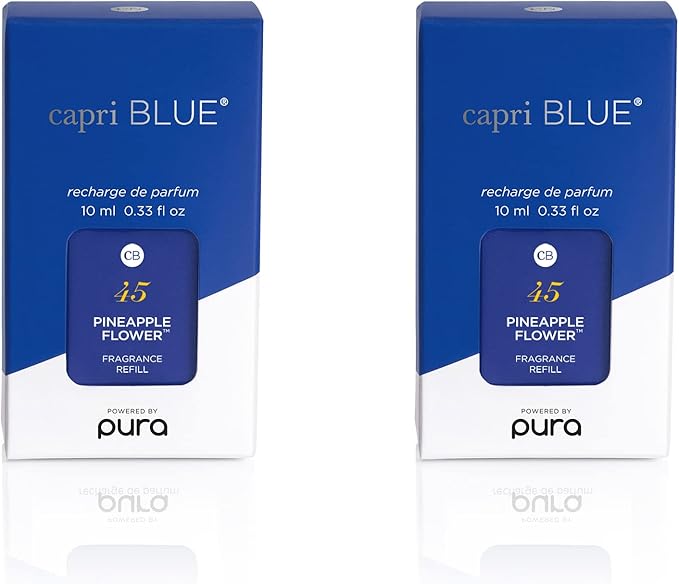 Capri Blue Pura Smart Home Plug-in Diffuser Refills – Includes 2 Capri Blue Pura Refills for Plug In Diffusers for Home - Long Lasting Luxury Scents - Pineapple Flower (Pack of 2)