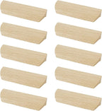 10Pcs Unfinished Wood Solid Furniture Pulls Handles, Paintable Wooden Cupboard Closet Drawer Handle Pull,L 3.54",HD 2.52"