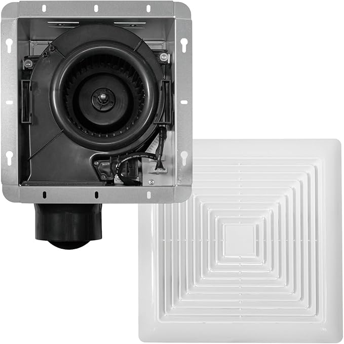 BV LED Bathroom Exhaust Fan With Light 110CFM - 1.2 Sones, Ultra Quiet, 800lm | Bathroom Vent Fan 3000K/4000K/5000K, Covers up to 110 sq. ft. | 4 Inch Duct Collar, Easy Install & Replace