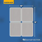 Nutan Inch Sturdy Box Spring for Mattress Support-Durable and Fully Assembled, Natural Wood Queen(Fold), White, 4" Foundation