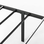 Best Price Mattress 14 Inch Metal Platform Beds w/ Heavy Duty Steel Slat Mattress Foundation (No Box Spring Needed), Queen, Black