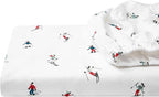 Eddie Bauer - Flannel Sheets Full Size, Anti-Pilling & Wrinkle Resistant Cotton, Touchably Soft for All-Season Comfort - Bed Sheets with Matching Pillowcases & Fitted Sheet (Ski Slope White)