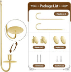 XAROO Gold Candle Sconces, Taper & Pillar Wall Candle Holder, Metal Sconces Wall Decor Set of 2, for Living Room, Entryway, Fireplace, Wedding, Gifts for Women, Men, Mom or Dad