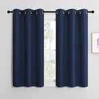 NICETOWN Blackout Curtain Panels, Window Treatment Energy Saving Thermal Insulated Solid Grommet Blackout Drapes/Draperies (Navy, 1 Pair, 42 by 48-inch)