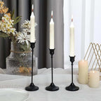 Black Candlestick Holders Set of 6, Metal Taper Candle Holders, Classic Decorative Candle Stick for Christmas, Wedding, Party, Dinner Tables,Home Décor