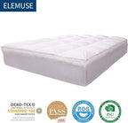 ELEMUSE King Size Extra Thick Fusion Goose Down Feather Filled Mattress Topper, Plush Fluffy Double Layer Pillowtop Mattress Pad Cover, Soft Featherbed with 8-21 Inch Deep Pocket
