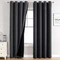 ChrisDowa 100% Blackout Curtains 80 inch Long for Bedroom with Black Liner, 2 Thick Layers Total Blackout Thermal Insulated Grommet Window Curtains 2 Panels Set (Dark Grey, 52 x 80 Inch)