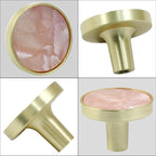 12 Pcs Gold Knobs for Dresser Drawers, Round Dresser Cabinet Knobs Pulls for Kitchen Cabinet Cupboard Door Furniture Decorative, Pink