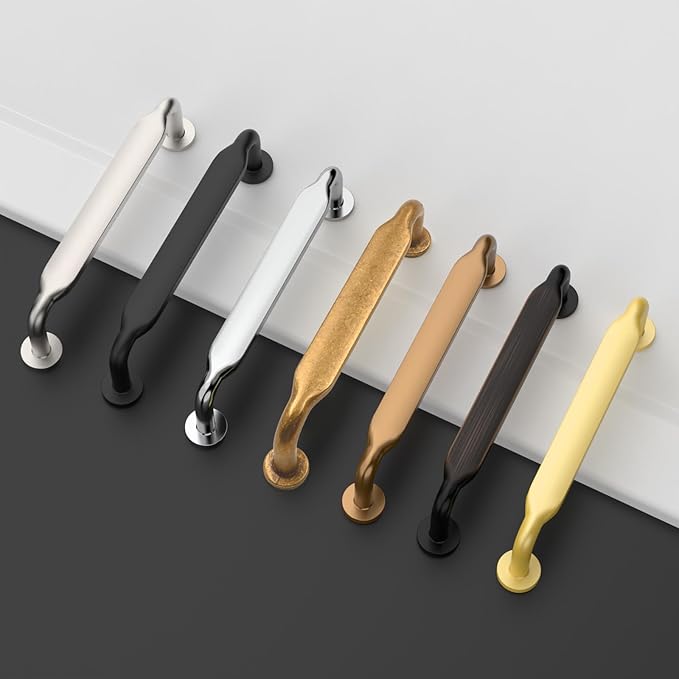 Asidrama 10 Pack 3 Inch(76mm) Antique Brass Kitchen Cabinet Handles, Cabinet Pulls Kitchen Cabinet Hardware for Cupboard Drawer Pulls