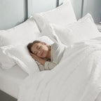 CozyLux Oversized Queen Comforter Set White Seersucker 7 Pieces 98x98 Bed in a Bag Comforter Set with Sheets, Luxury Soft Bedding Sets with Down Alternative Comforter, Sheets, Pillowcases & Shams