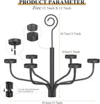smtyle Holloween Tea LED Light Black Chandelier Tealight Candle Holders for Outdoor Gazebo Set of 6 Tealight Candles Metal Wall Sconce for Hanging Wedding Decoration