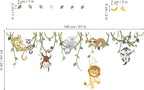 decalmile Jungle Animals Safari Wall Decals Lion Monkey Koala Wall Stickers Baby Nursery Kids Room Toddler Room Wall Decor