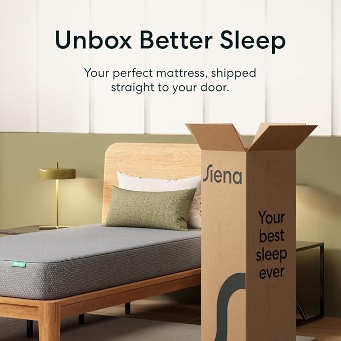 Siena 8” Twin Mattress - Memory Foam - Medium Firm - 180 Night Trial - Premium Pressure-Relieving Layers - 10 Year Warranty - Mattress in a Box - CertiPUR-US Certified