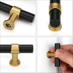 goldenwarm 10 Pack Black and Gold Cabinet Knobs Kitchen Cabinet Knobs for Dresser Drawers Black and Gold Cabinet Pulls Modern Hardware for Cupboard Bathroom,Zinc Alloy Base