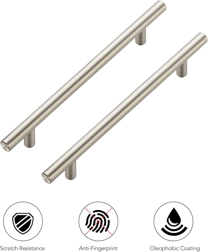 Ravinte 10 Pack 8-13/16 Inch Cabinet Handles Brushed Nickel Stainless Steel Kitchen Drawer PullsCupboard Cabinet Pulls 8-13/16"Length,6-1/4" Hole Center