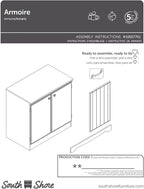South Shore Morgan 2-Door Storage Cabinet, Pure White