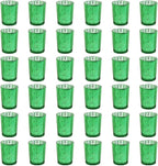 Green Mercury Glass Tea Light Holders Set of 36 - Elegant Votive Candle Holders for Weddings, Showers and Home Decor - Perfect for Table Centerpieces and Parties (Glass, Green)