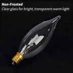 E12 Candle Light Bulbs 60W, Dimmable Warm White 2700K Chandelier Light Bulbs for Ceiling Fan or Pendants, CA10 Clear Candelabra Gold Base Bulbs, 12 Pack
