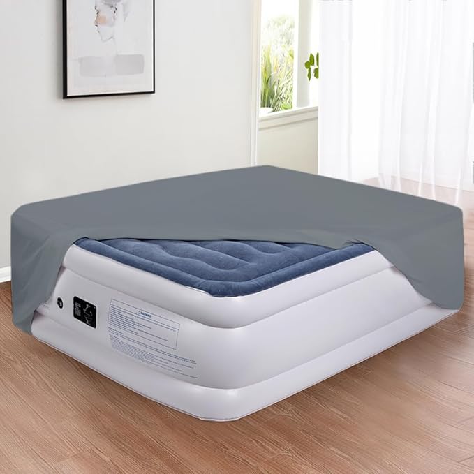 Bedecor Air Bed Sheets for Mattress Cover Removable Bed and Elastic Band Super Soft and Breathable & Deep up to 21" Dark Gray Twin XL
