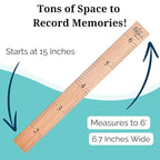 Headwaters Studio Wooden Growth Chart – Kids Height Chart, Wall Measurement for Kids, Height Chart for Wall, Growth Ruler for Children – Natural with Black Numerals - “Love Grows Here” (63" x 6.7")