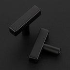 1 Pack Black Cabinet Knobs - Sqaure Bar Cabinet Pulls Matte Black Knobs for Kitchen Drawer Stainless Steel Dresser Pulls for Kitchen Hardware 2in Length Single Hole