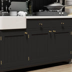 LONTAN 12 Pack Kitchen Cabinet Knobs Black and Gold Drawer Knobs for Dresser Bathroom T-bar Black Hardware for Cabinets, Zinc Alloy Base