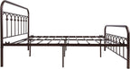 YALAXON Vintage Sturdy Full Size Metal Bed Frame with Headboard and Footboard Basic Bed Frame No Box Spring Needed，Antique Brown