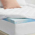 4" SealyChill™ Gel + Comfort Memory Foam Mattress Topper with Pillowtop Washable Allergen Resistant Cover, Queen (F02-00161-QN0), White