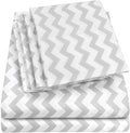 Queen Sheets Chevron Grey- 6 Piece 1500 Supreme Collection Fine Brushed Microfiber Deep Pocket Queen Sheet Set Bedding - 2 Extra Pillow Cases, Great Value, Queen, Chevron Gray
