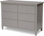 Delta Children Haven 6 Drawer Dresser with Interlocking Drawers - Greenguard Gold Certified, Grey