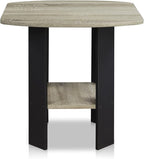 Furinno SIMPLE DESIGN Side Table, 2-Tier End Table, Open Shelves Night Stand, Bedside Table, for Living Room, Bedroom, French Oak
