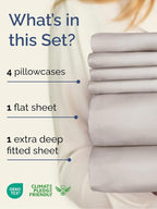 Extra Deep King Sheet Set - 6 Piece Breathable & Cooling Sheets - Hotel Luxury Bed Sheets Set - Easy & Secure Fit - Soft, Wrinkle Free & Comfy Sheets Set - Light Grey Sheet Set with Extra Deep Pockets