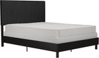 DHP Janford Upholstered Bed, Black Faux Leather, Queen