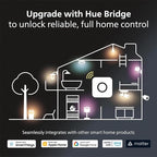 Philips Hue 40W B39 Candle-Shaped Smart LED Light Bulbs - Warm-to-Cool White Ambiance - 4 Pack - 450LM - E12 - Indoor - Control with Hue App - Works with Voice Assistants
