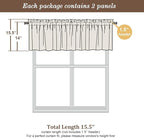 Chyhomenyc Cream Sheer Valances for Windows 2 Pack, Small Window Curtains for Living Room Bathroom Cafe Laundry Basement, Modern Top Dual Rod Pocket Voile Curtain, 42W x 14L inches