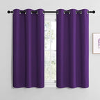 NICETOWN Purple Kitchen Blackout Curtains, Home Decoration Thermal Insulated Solid Ring Top Blackout Curtains/Drapes for Bedroom(Set of 2, 42 x 50 Inch, Royal Purple)