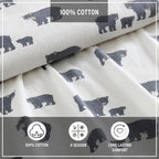 Eddie Bauer - King Sheets, Cotton Flannel Bedding Set, Brushed For Extra Softness, Cozy Home Decor (Bear Family, King)
