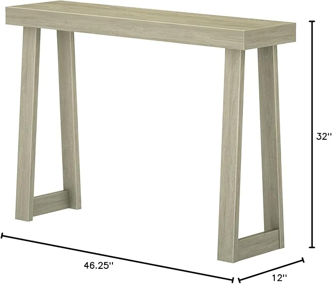 Plank+Beam Solid Wood Console Table, 46 Inch, Sofa Table, Narrow Entryway Table for Hallway, Behind The Couch, Living Room, Foyer, Easy Assembly, Seashell