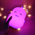 Large Penguin Night Lights for Babies Bedroom Light, lamp Kids, Toddler Nursery lamp Soft Decorative Lamps - Break Resistant, Eye Caring, Adjustable Brightness & Color, Time Setting - Large