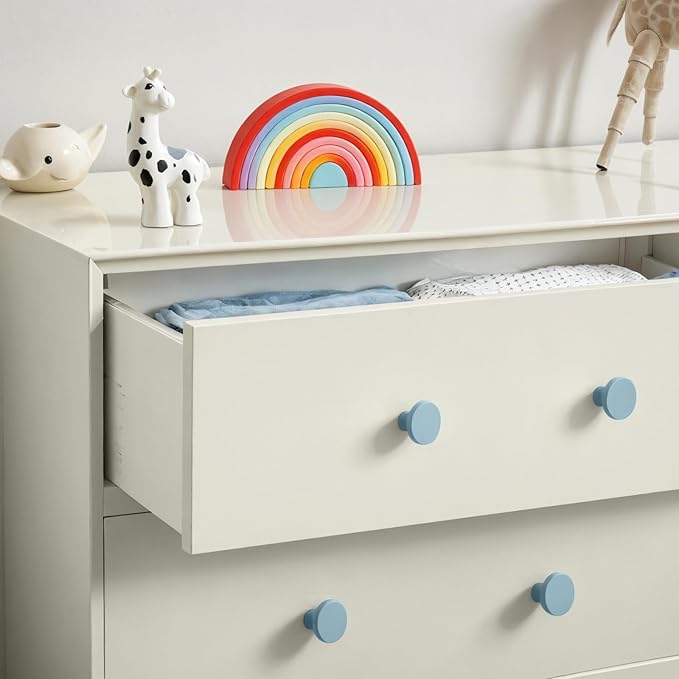 Ravinte 20 Pack Cabinet Knobs Light Blue Kitchen Cabinet Knobs Round Dresser Drawer Pulls Closet Door Pulls 1-1/5 Inch