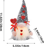 Light Up Gnome Valentine's Day Decorations Indoor Home Decor 11" Lighted Valentines Gnomes Decor Plush Scandinavian Tomte Elf Holiday Gnomes Ornaments Valentines Day Gifts for Her (Pink)