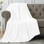 Utopia Bedding Fleece Blanket Throw Size White 300GSM Luxury Anti-Static Fuzzy Soft Microfiber Blanket for Couch, Sofa and Bed (60x50 Inch)