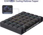 ELEMUSE King Black Mattress Topper for Back Pain, Extra Thick Mattress Pad Cover, Plush Soft Pillowtop with Elastic Deep Pocket, Overfilled Down Alternative Filling