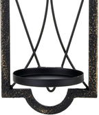 Gothic Candle Sconce Set of 2 -Gold Black Metal Wall Candle Holder-Rustic Home Deco
